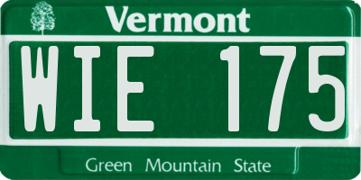 VT license plate WIE175