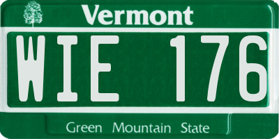 VT license plate WIE176