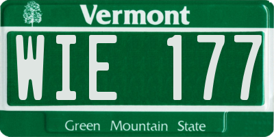 VT license plate WIE177