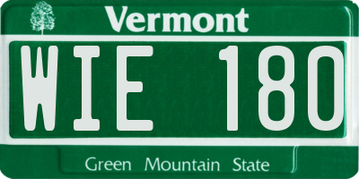 VT license plate WIE180