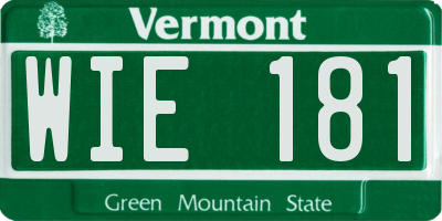 VT license plate WIE181