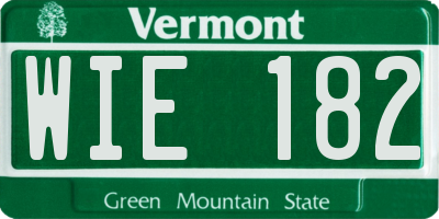 VT license plate WIE182