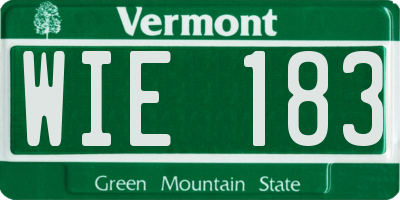 VT license plate WIE183