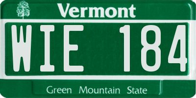 VT license plate WIE184