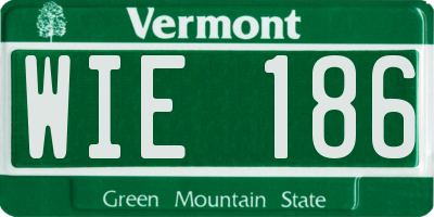 VT license plate WIE186