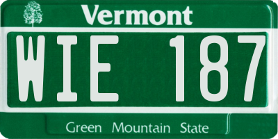 VT license plate WIE187