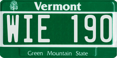 VT license plate WIE190