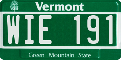 VT license plate WIE191