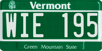 VT license plate WIE195