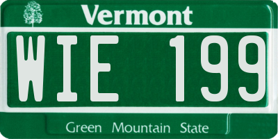 VT license plate WIE199