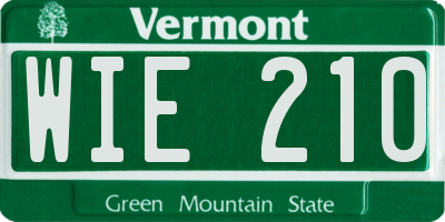 VT license plate WIE210
