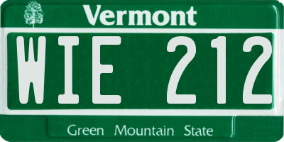 VT license plate WIE212