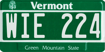 VT license plate WIE224