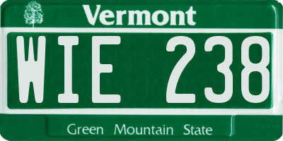VT license plate WIE238