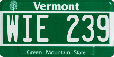 VT license plate WIE239