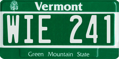 VT license plate WIE241