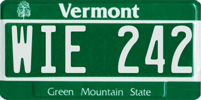 VT license plate WIE242