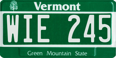 VT license plate WIE245