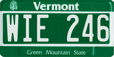 VT license plate WIE246
