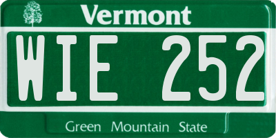 VT license plate WIE252