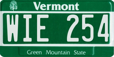 VT license plate WIE254