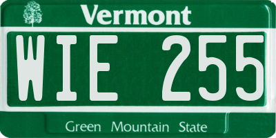 VT license plate WIE255
