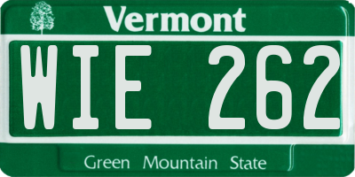VT license plate WIE262