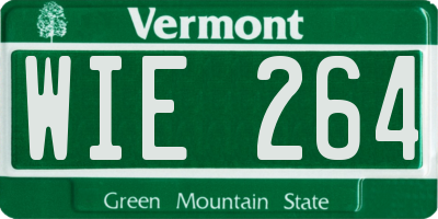 VT license plate WIE264
