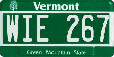 VT license plate WIE267