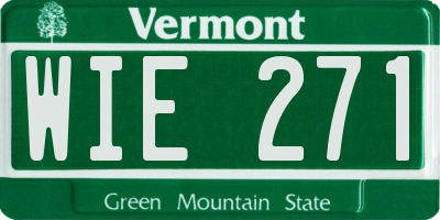 VT license plate WIE271