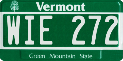 VT license plate WIE272