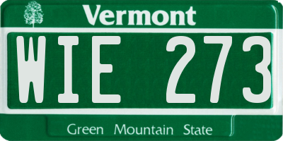 VT license plate WIE273