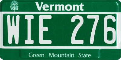 VT license plate WIE276
