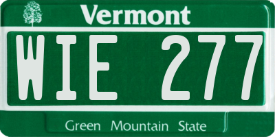 VT license plate WIE277
