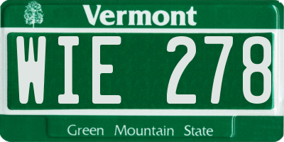 VT license plate WIE278