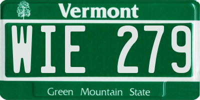 VT license plate WIE279