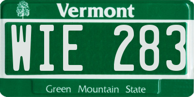VT license plate WIE283