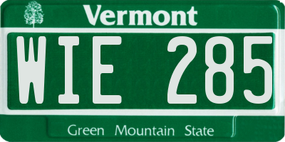 VT license plate WIE285