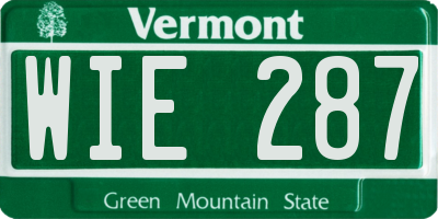 VT license plate WIE287