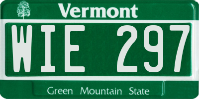 VT license plate WIE297