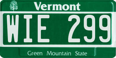 VT license plate WIE299