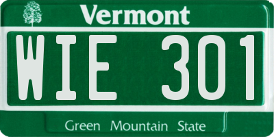 VT license plate WIE301