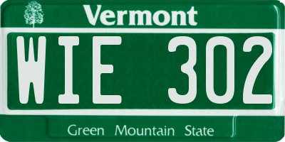 VT license plate WIE302