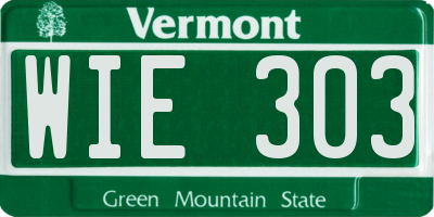 VT license plate WIE303