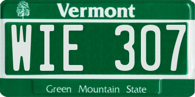VT license plate WIE307
