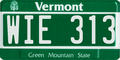 VT license plate WIE313