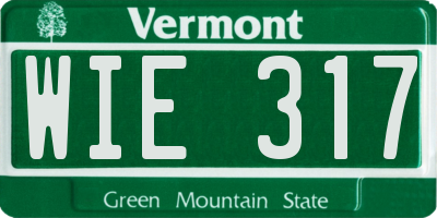 VT license plate WIE317
