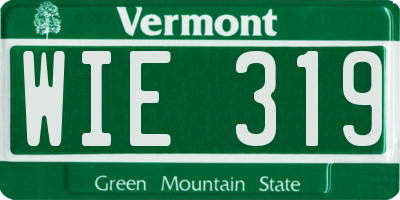 VT license plate WIE319