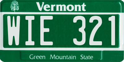VT license plate WIE321
