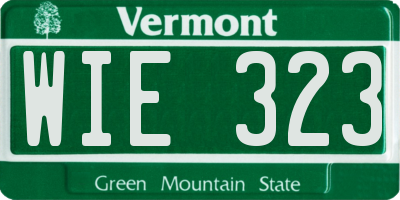 VT license plate WIE323